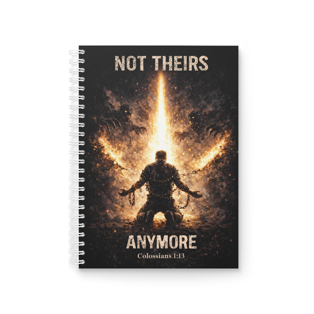 Christian Spiral Notebook — "Not Theirs Anymore" Inspirational Journal (Colossians 1:13)