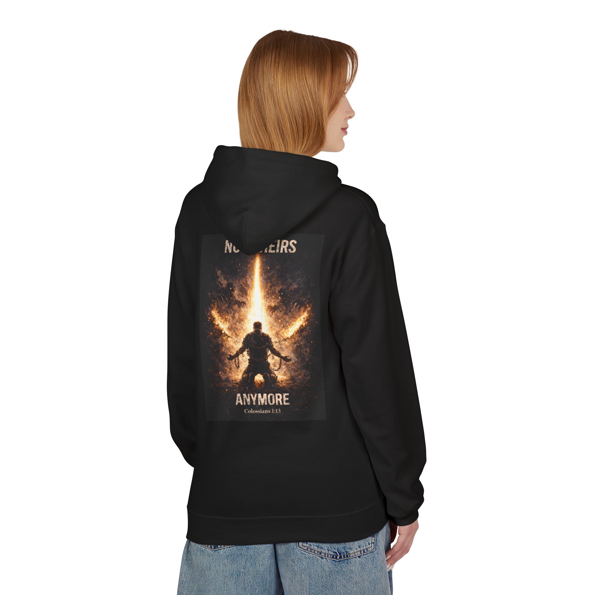 Hoodie — 'Not Yours Anymore' Fiery Transformation Back Print