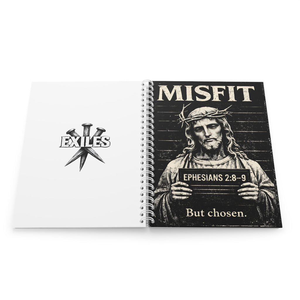Misfit / Exiles Spiral Notebook — Christian Ephesians 2:8–9 Inspirational Journal