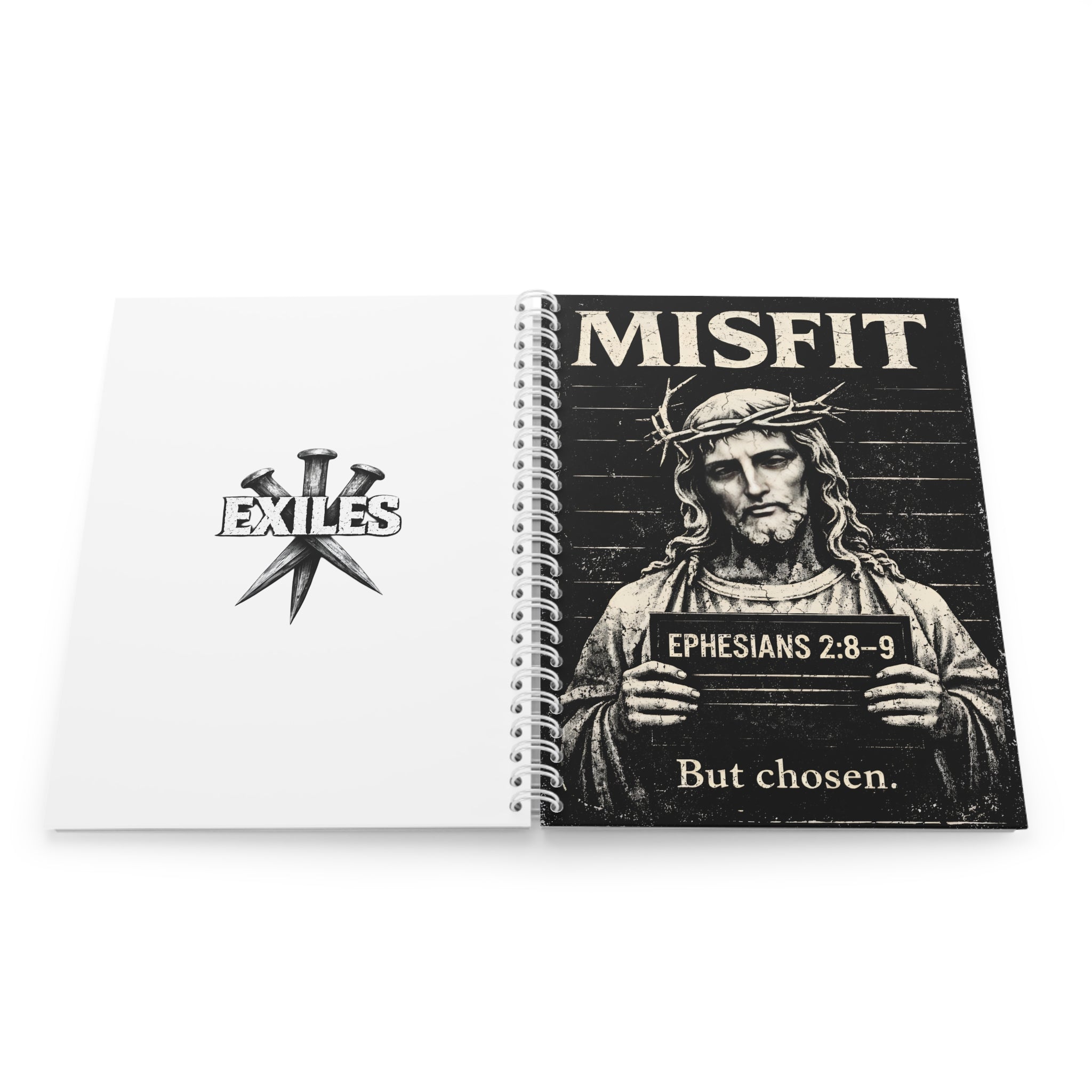 Misfit / Exiles Spiral Notebook — Christian Ephesians 2:8–9 Inspirational Journal