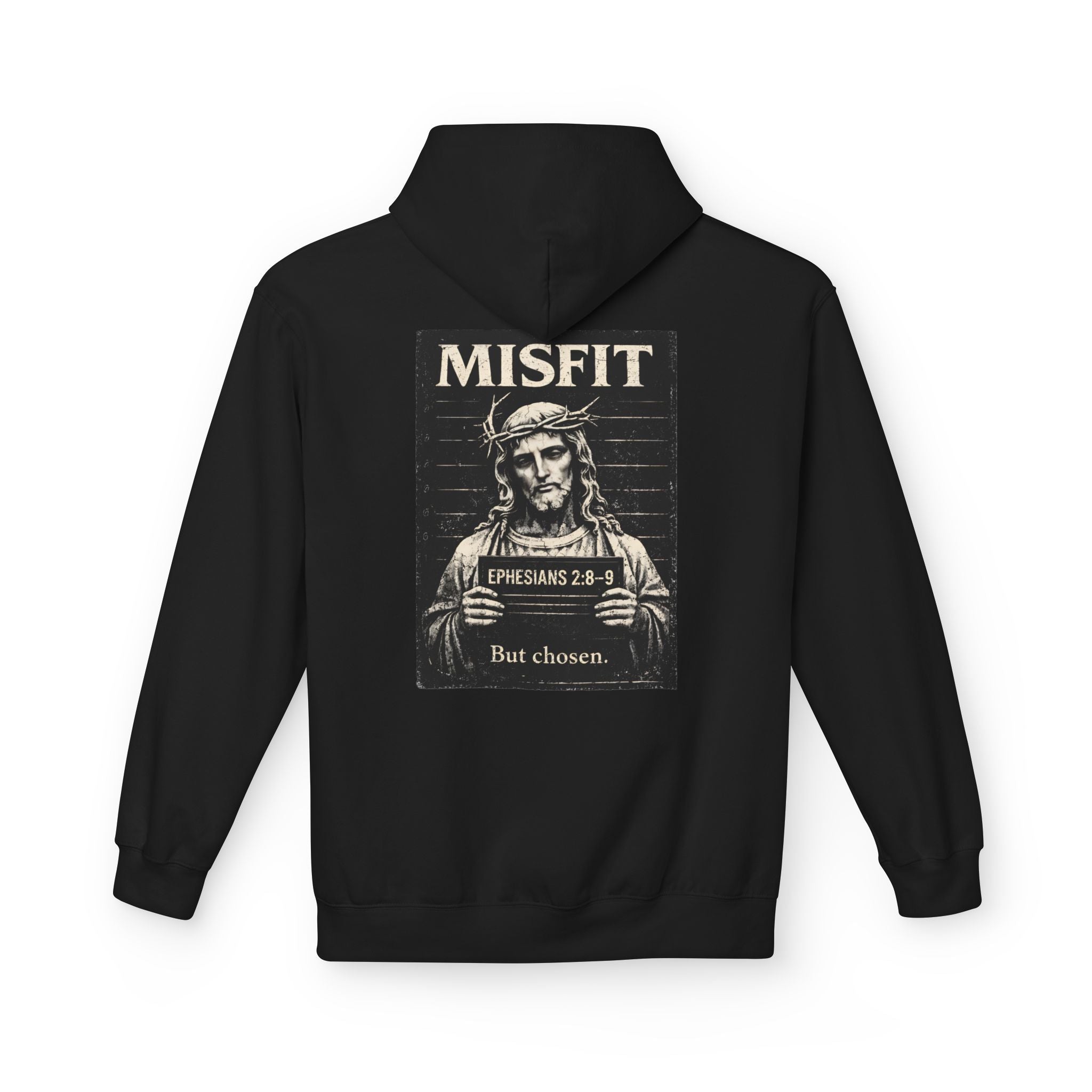 Misfit Hoodie — "But Chosen" Vintage Jesus Graphic