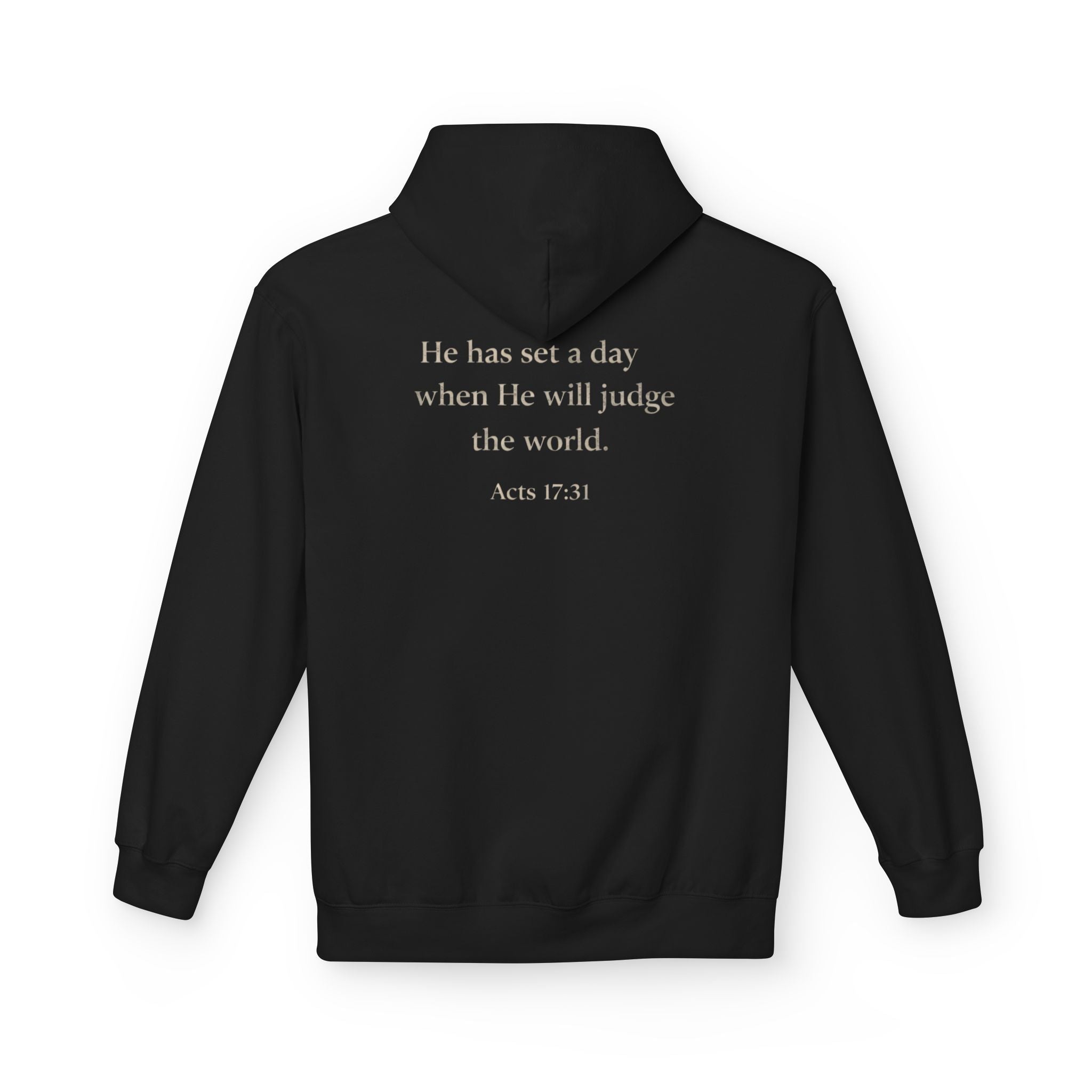 You've Been Warned Hoodie — Christian Scripture Acts 17:31 Pullover