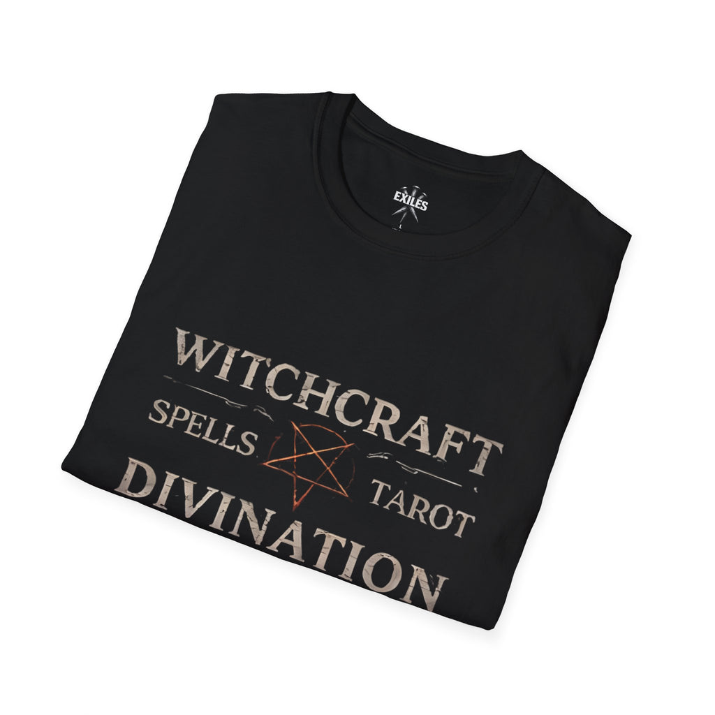 Witchcraft & Divination T-Shirt — Spells, Tarot, Deception Design