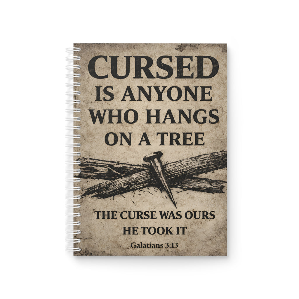 Cursed Is Anyone Who Hangs on a Tree Spiral Notebook — Galatians 3:13 Christian Journal