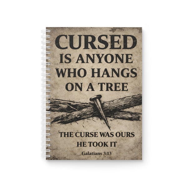 Cursed Is Anyone Who Hangs on a Tree Spiral Notebook — Galatians 3:13 Christian Journal