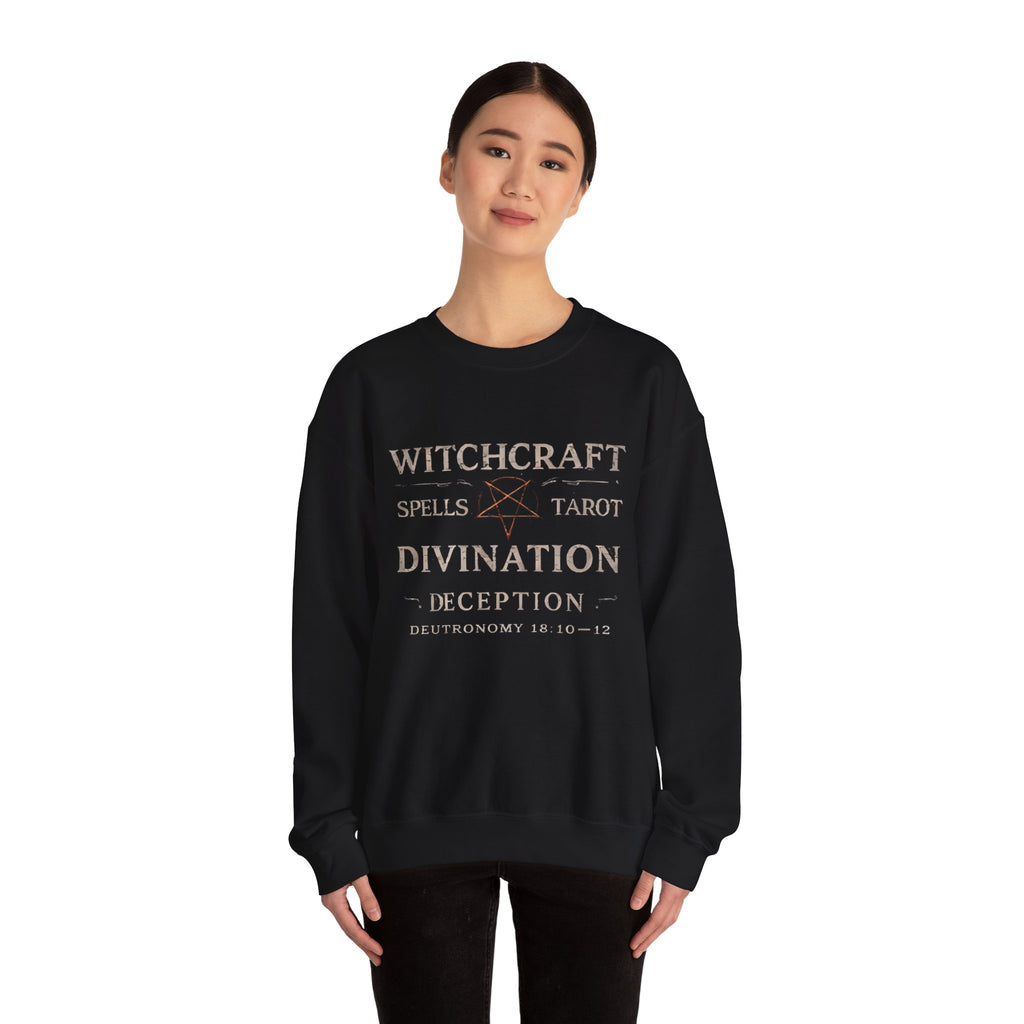 Witchcraft, Divination, Deception Sweatshirt – Spells, Tarot Graphic Crewneck