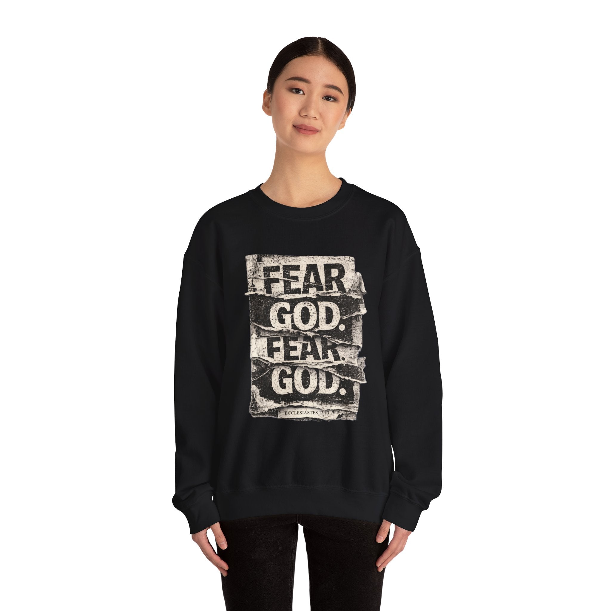 Fear God Crewneck Sweatshirt – Vintage Grunge Religious Pullover