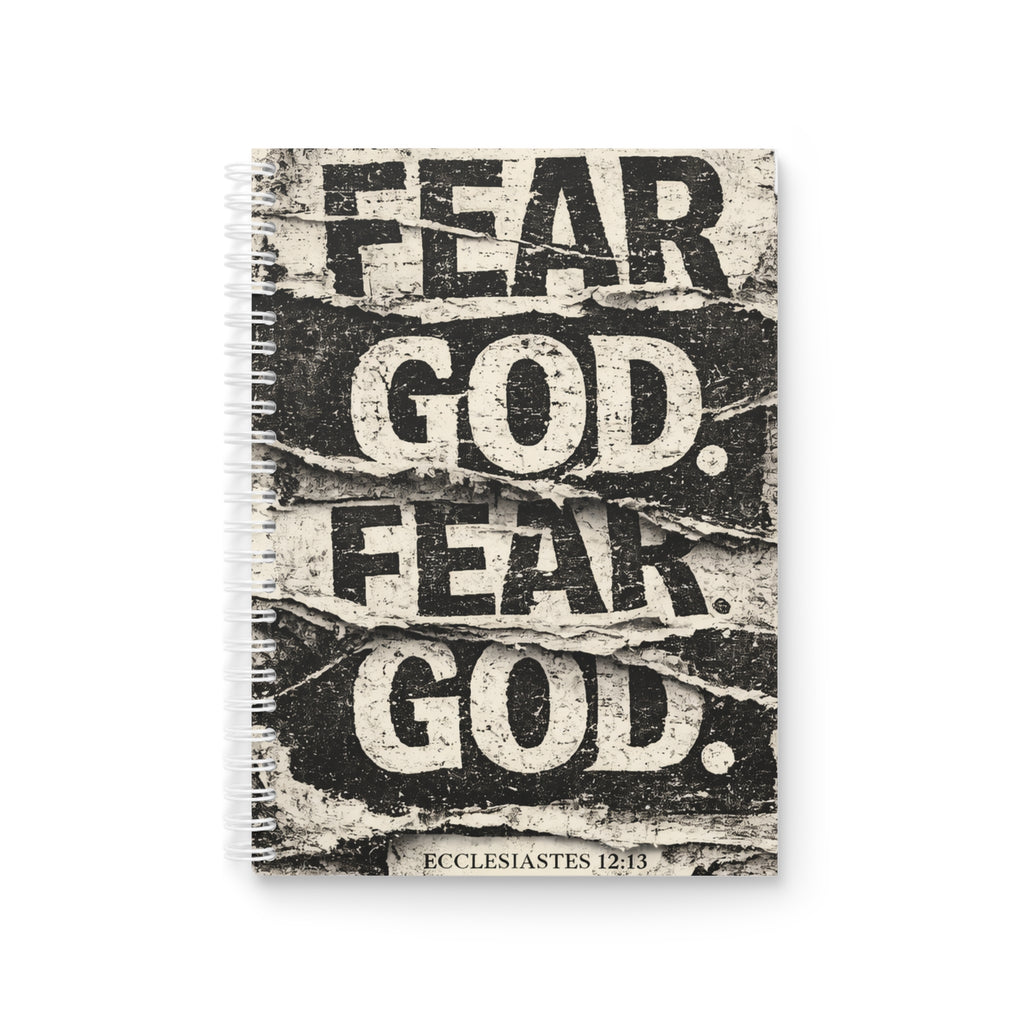 Spiral Notebook — "Fear God" Rustic Scripture Journal (Ecclesiastes 12:13)