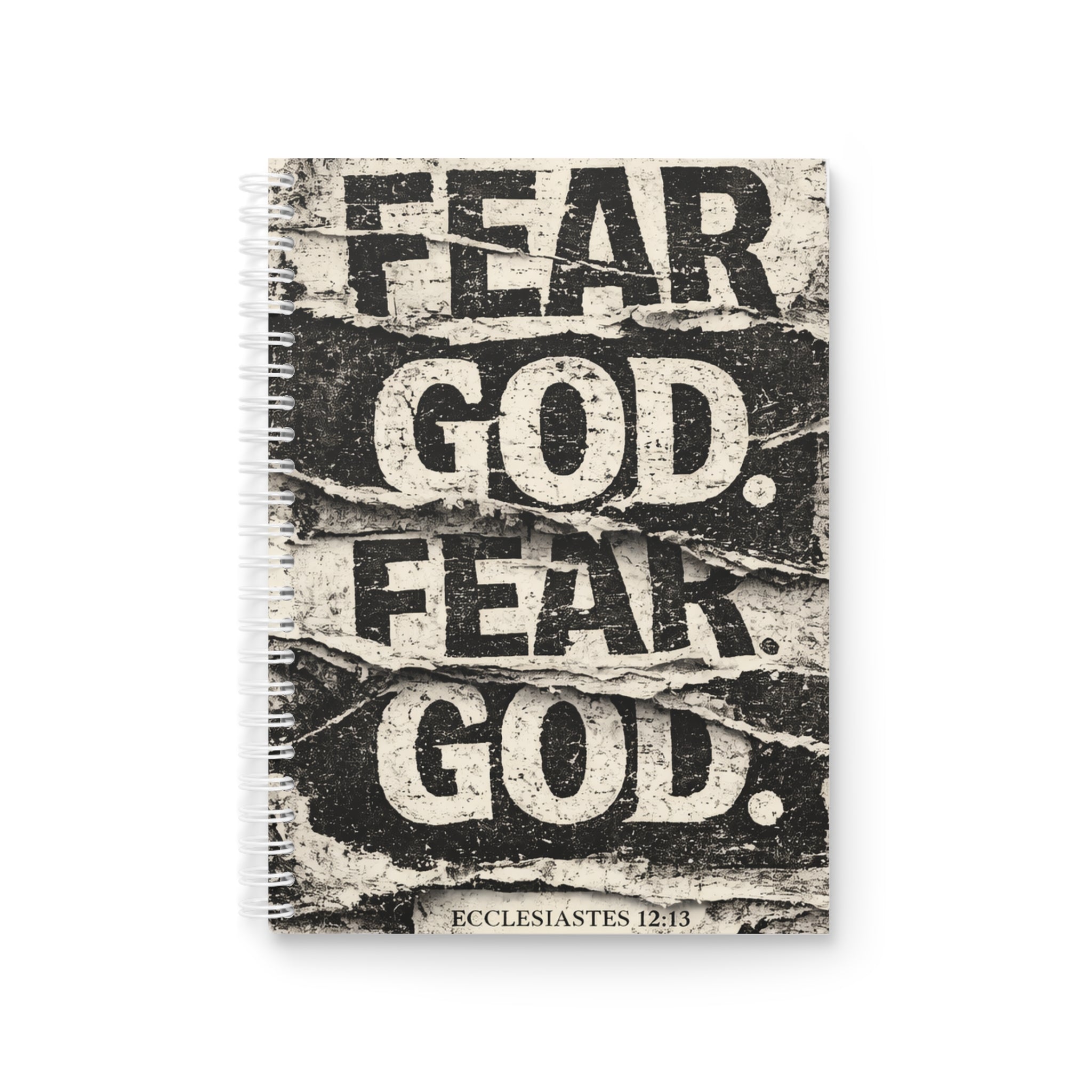 Spiral Notebook — "Fear God" Rustic Scripture Journal (Ecclesiastes 12:13)