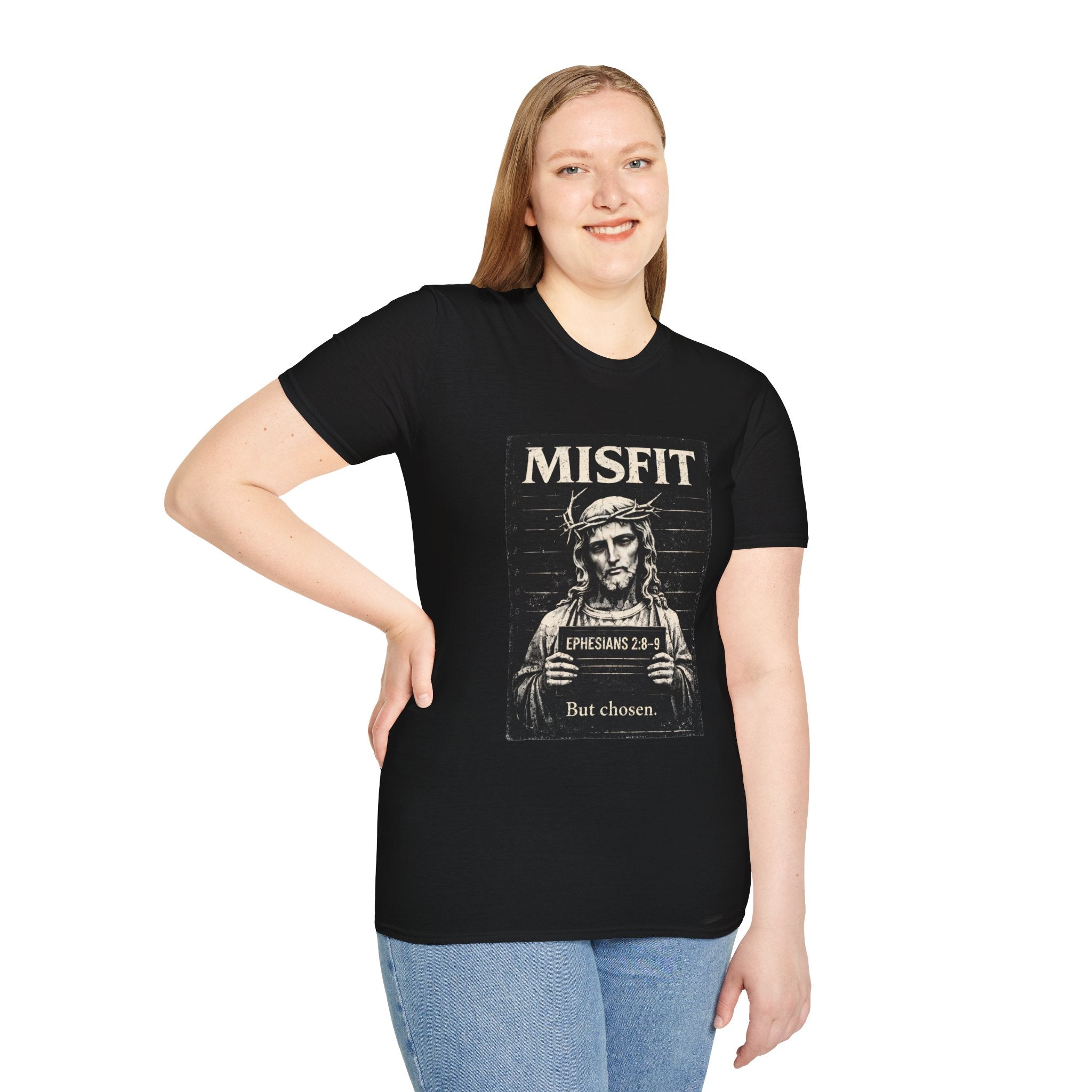 Misfit Jesus T-Shirt — "Ephesians 2:8 But Chosen" Christian Graphic Tee