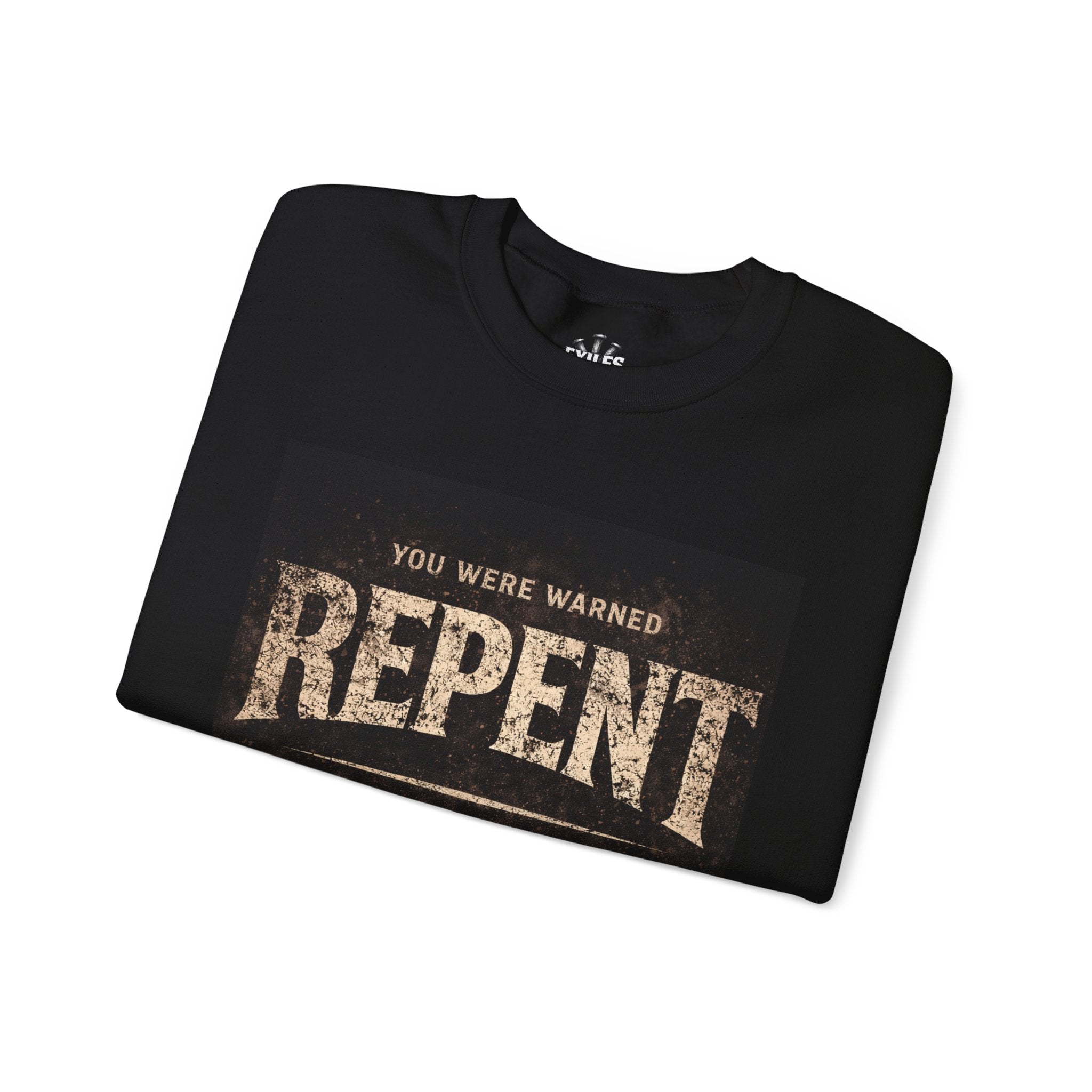 Repent Not Sorry Crewneck Sweatshirt — Vintage Religious Statement Pullover
