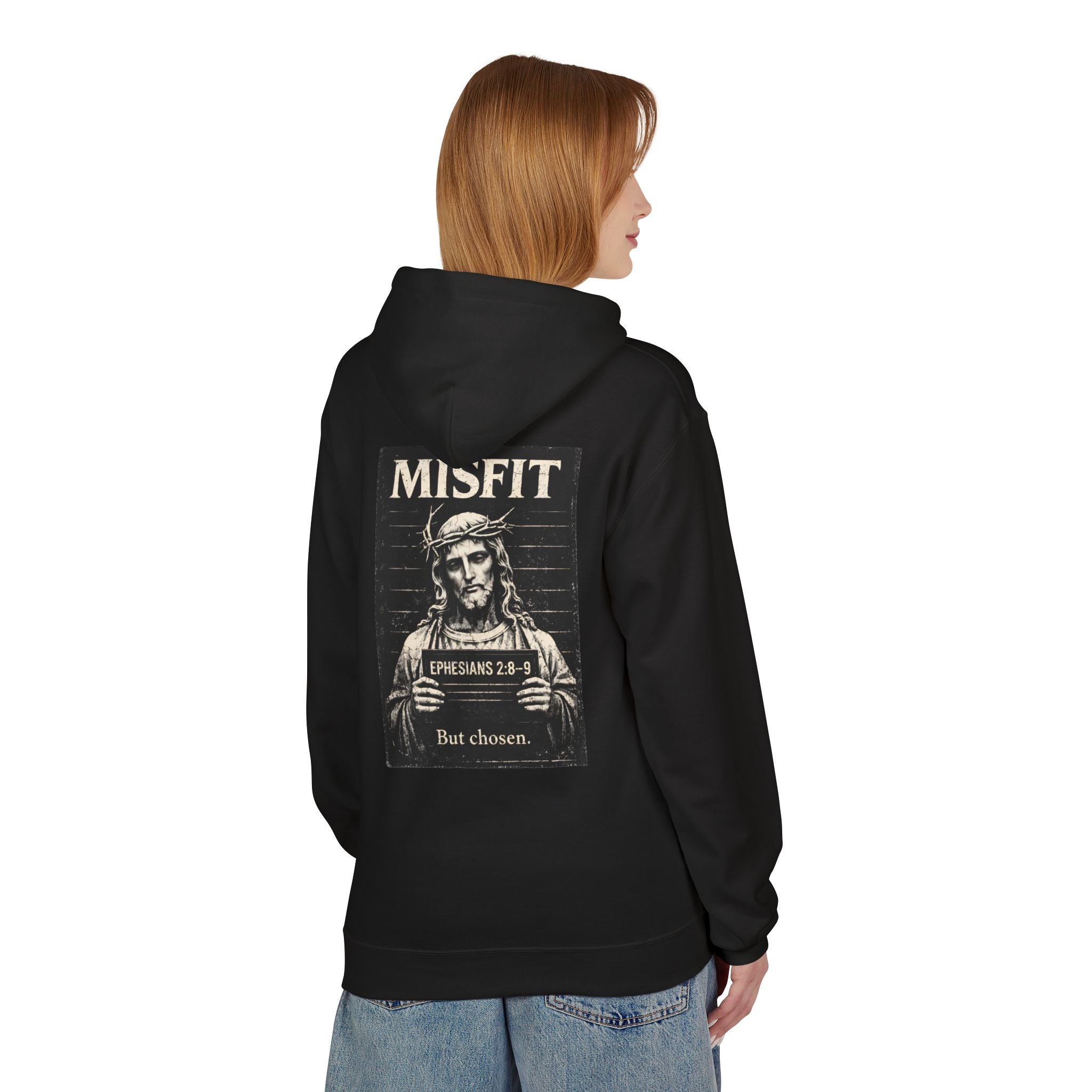 Misfit Hoodie — "But Chosen" Vintage Jesus Graphic