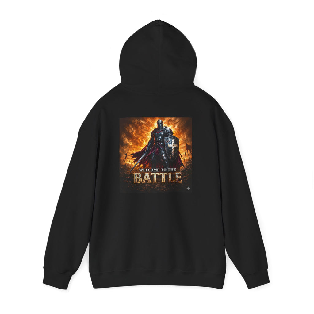 Warrior Hoodie — "Welcome to the Battle" Graphic Back Print
