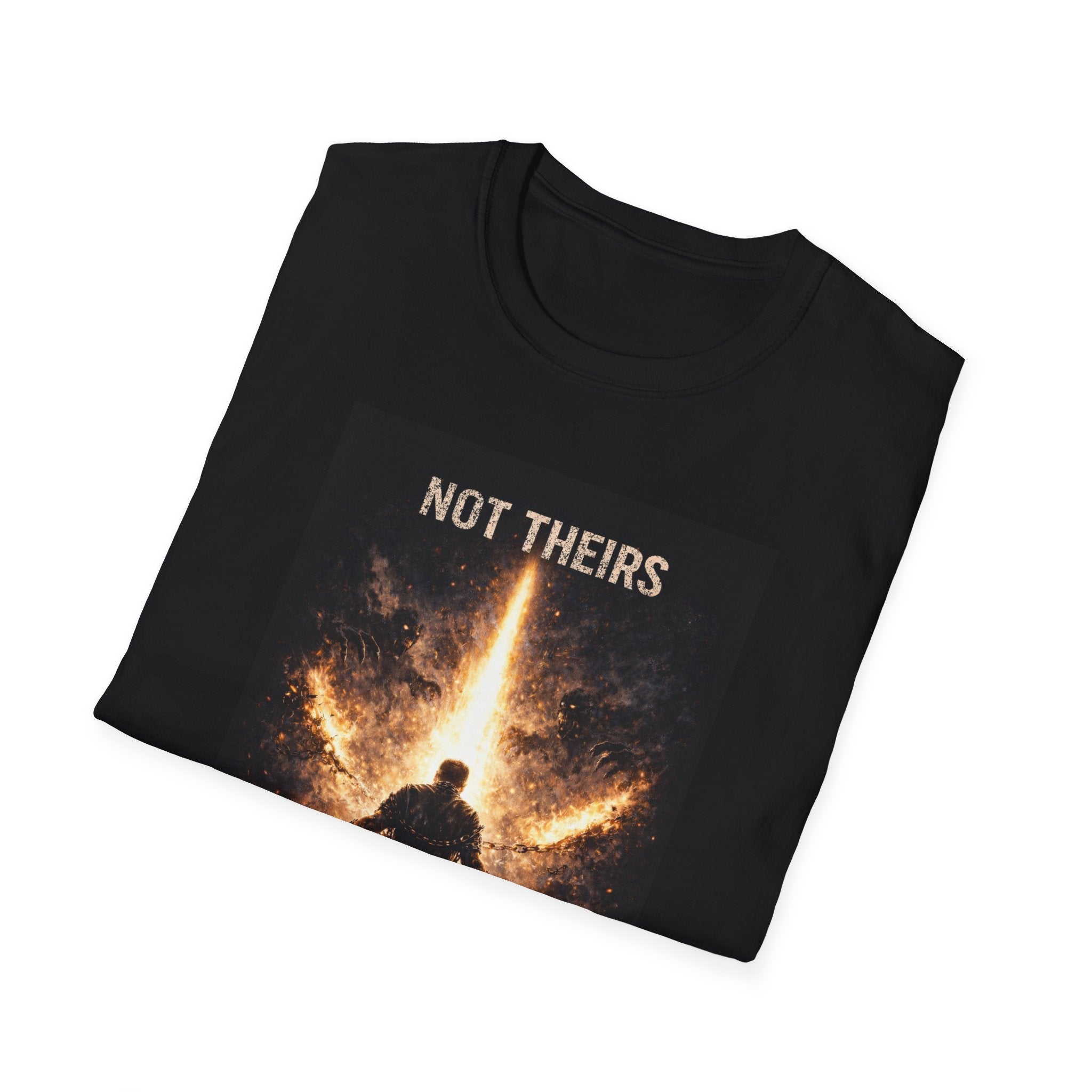 T-Shirt — "Not Theirs Anymore" Fiery Silhouette Graphic Tee