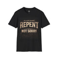 T-Shirt — "You Were Warned: REPENT Not Sorry" Vintage Faith Graphic