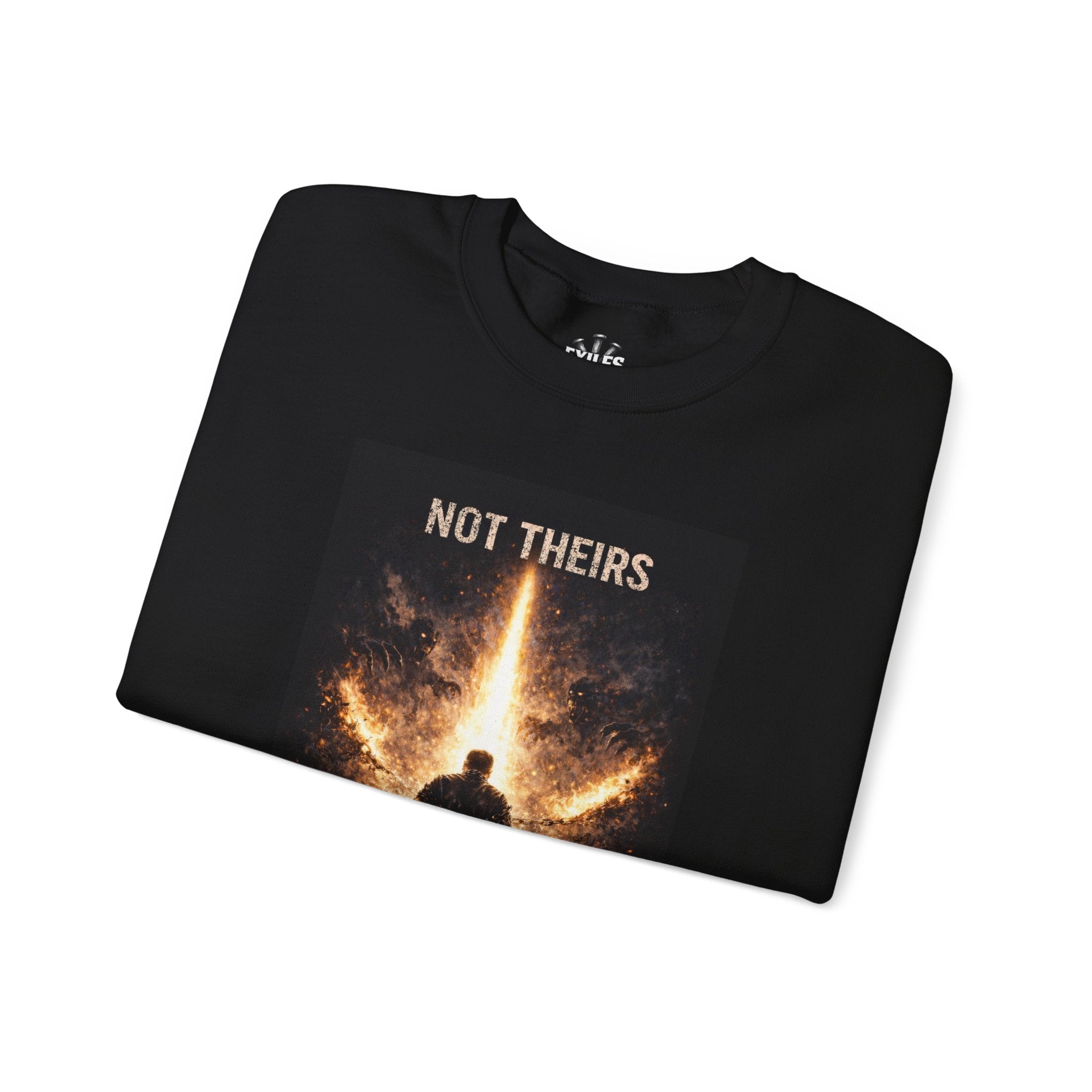 Graphic Sweatshirt — "Not Theirs Anymore" Fiery Rebirth Crewneck