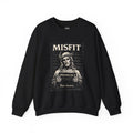 Misfit Crewneck Sweatshirt — 'Misfit' Jesus Mugshot Design (Ephesians 2:8, 'But chosen')
