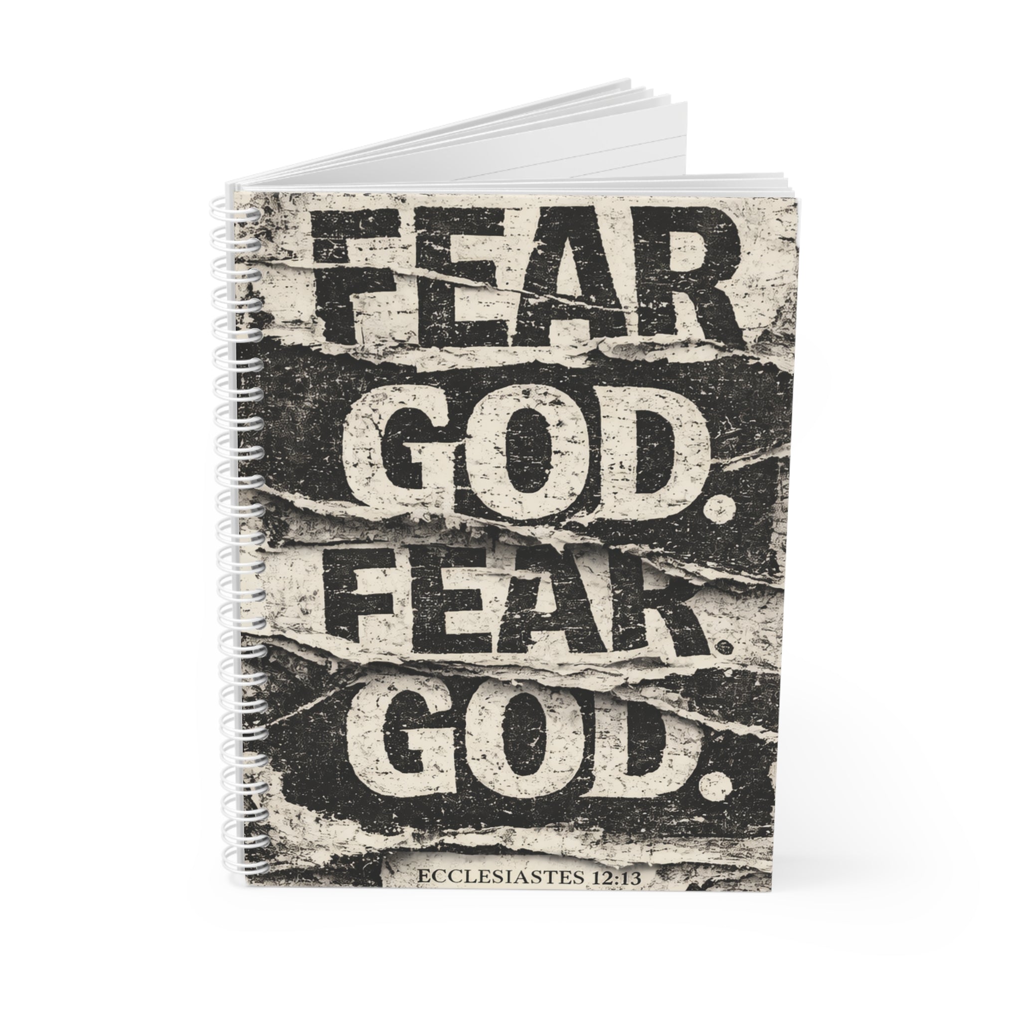 Spiral Notebook — "Fear God" Rustic Scripture Journal (Ecclesiastes 12:13)