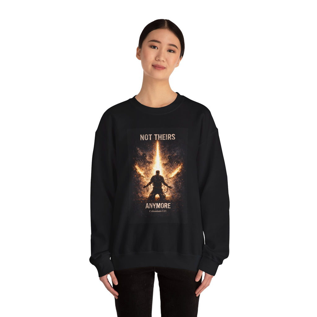 Graphic Sweatshirt — "Not Theirs Anymore" Fiery Rebirth Crewneck